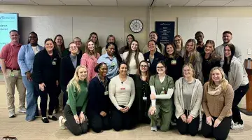 Group of new grad RN nurses poses for a photo at South Shore Hospital